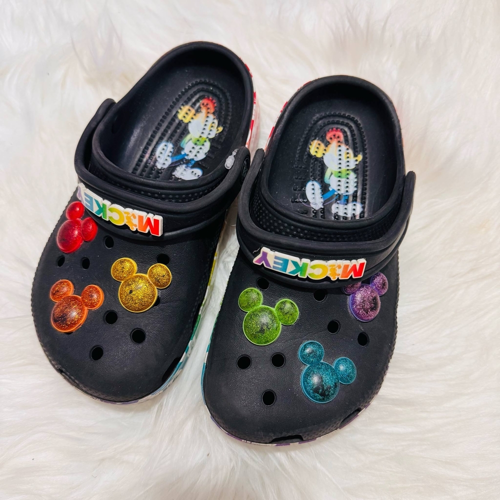 Disney Kids Mickey Rainbow Pride Crocs.